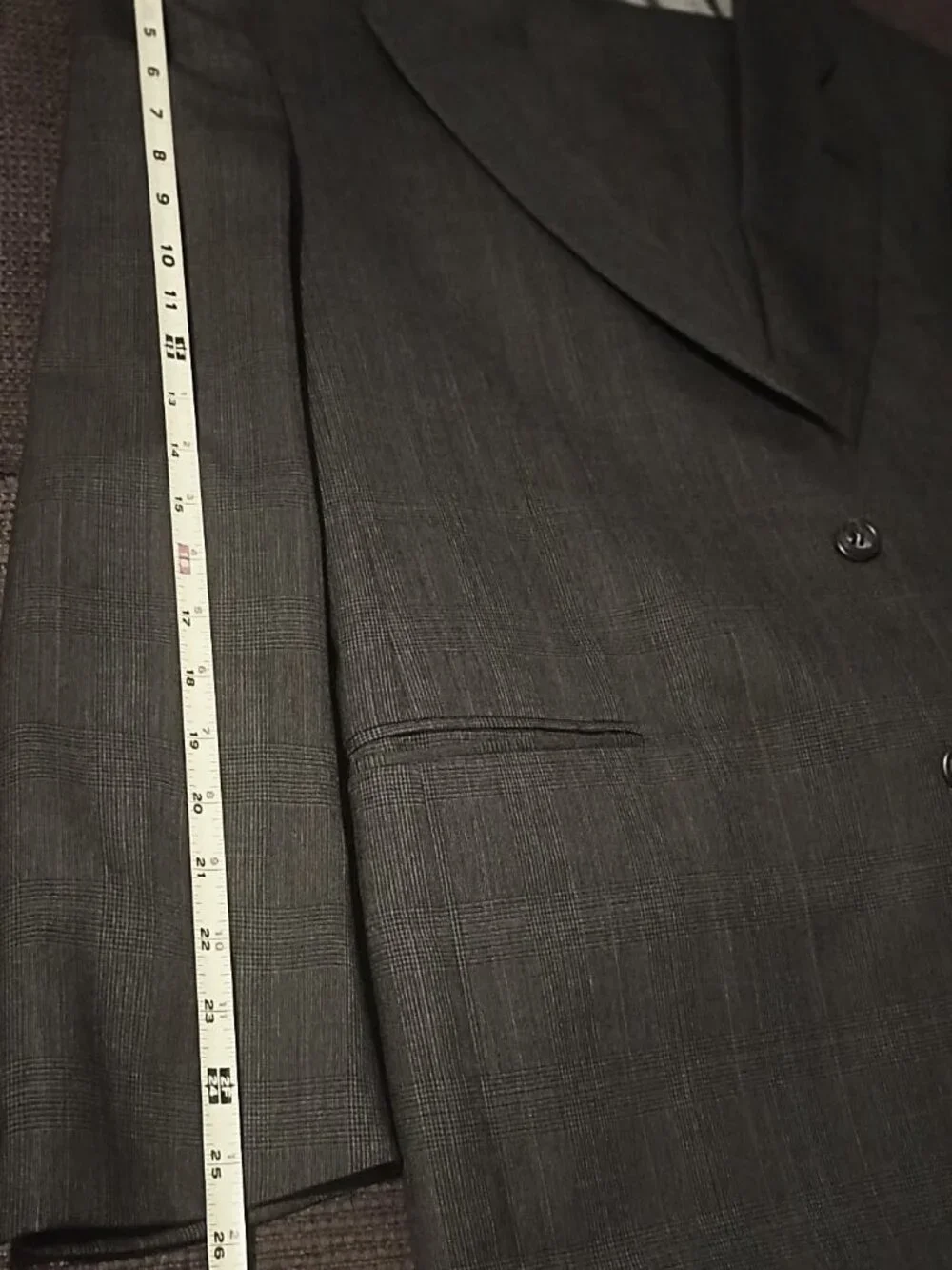 Joseph A. Bank Men Grayish Brown Plaid Glen 2 Piece Suit  42L